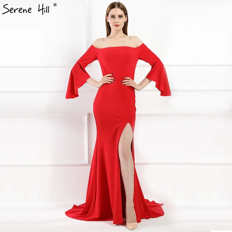 Off Shoulder Mermaid Prom Dresses Elegant Bride Toasting Evening Gowns LA6197