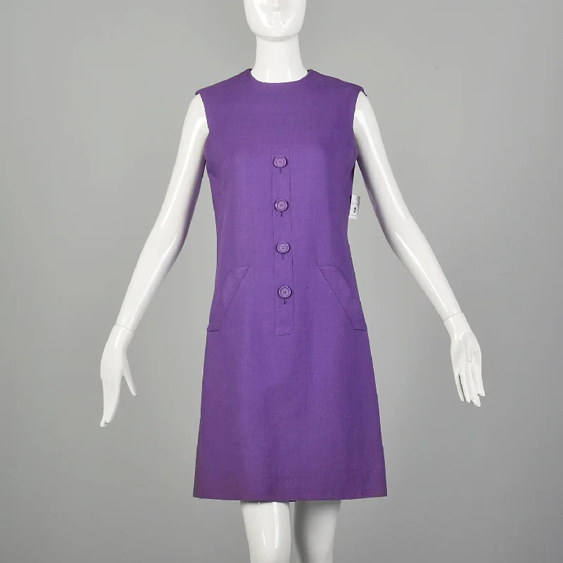 Small 1960s Dress Geoffrey Beene Purple Mini Linen Shift Sleeveless Space Age Mod Designer Dress Small 1960s Dress Geoffrey Beene Purple Mini Linen Shift Sleeveless Space Age Mod Designer Dress