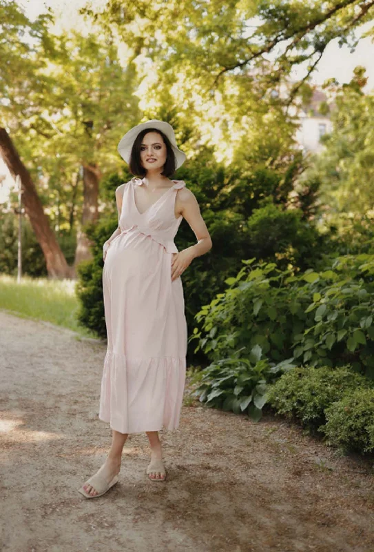 Sienna Maxi Nursing Dress - Pink