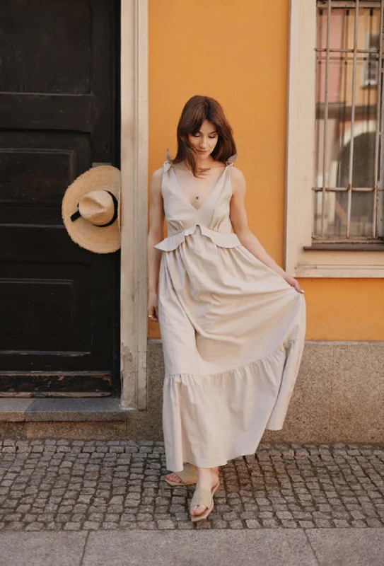 Sienna Maxi Nursing Dress - Grey