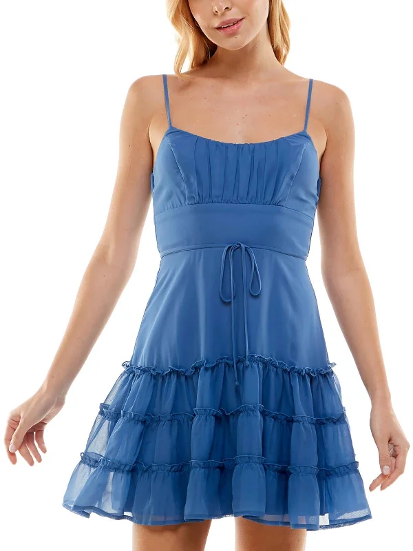 Juniors Womens Daytime Mini Fit & Flare Dress