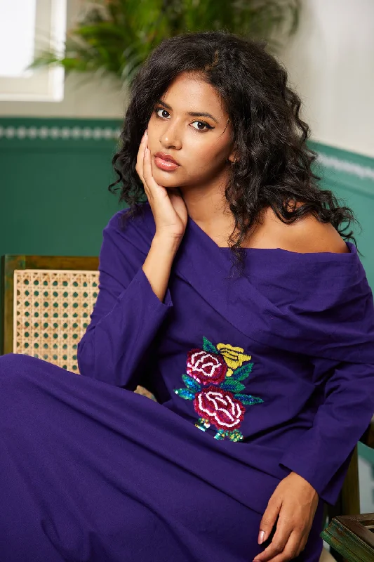 Baigni - Woven Ikat Embroidered Dress