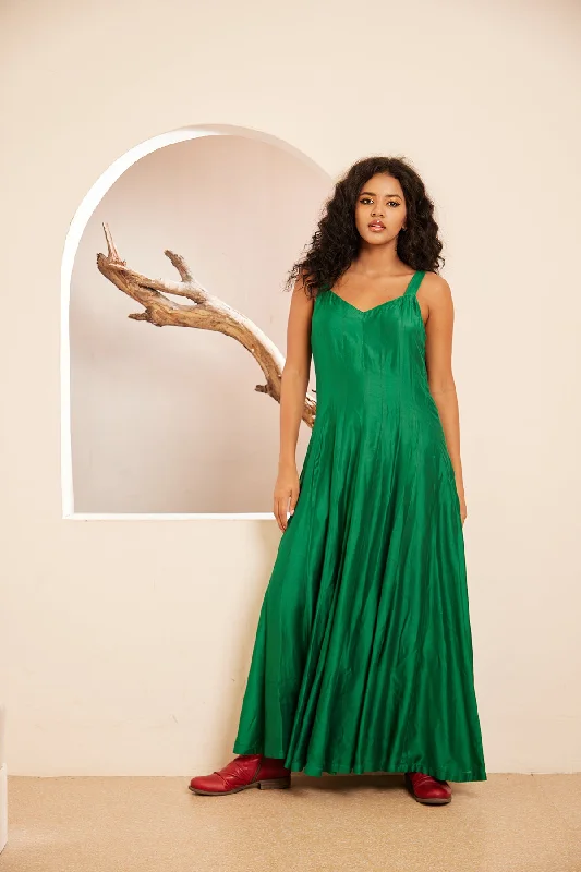 Chennai Green Muslin Dress