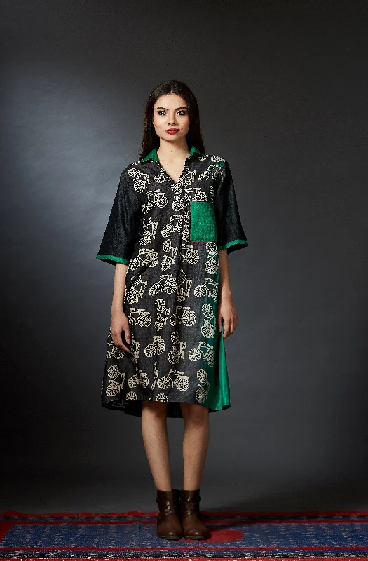 Myra - Bicycle Hand Block Printed Dress