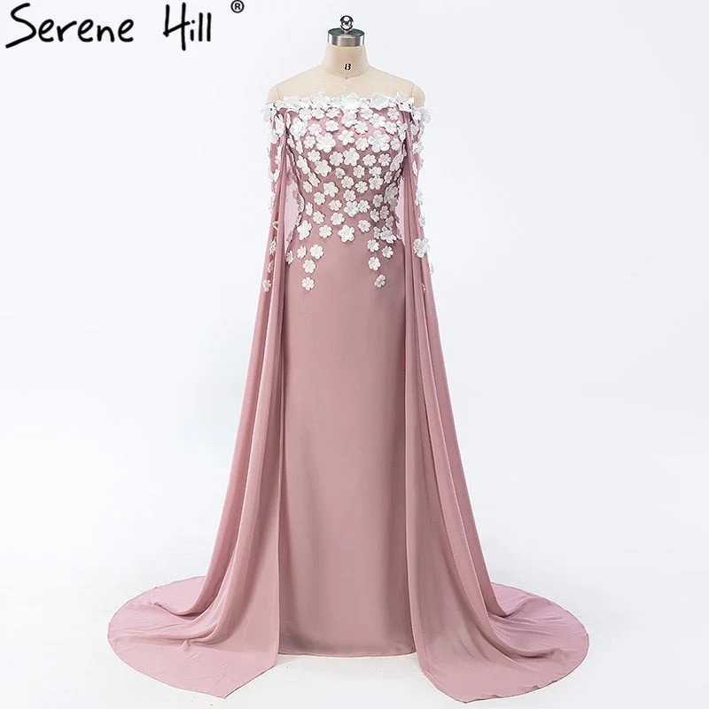 On Sale no return no refundSale Flower Formal elegant evening dresses long with cap HA2107
