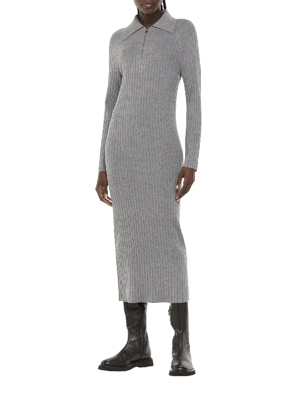 Bonnie Zip Ribbed Knit Dress