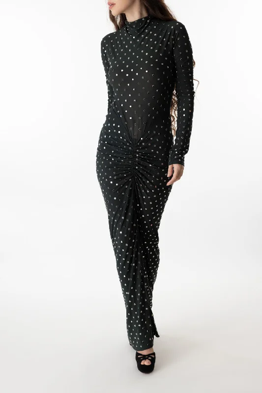 Rhinestone Draped Dress