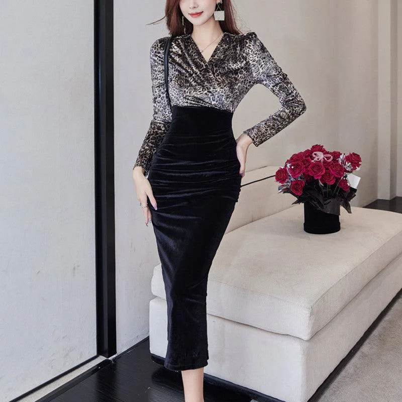 Women's High End V Neck Dress
