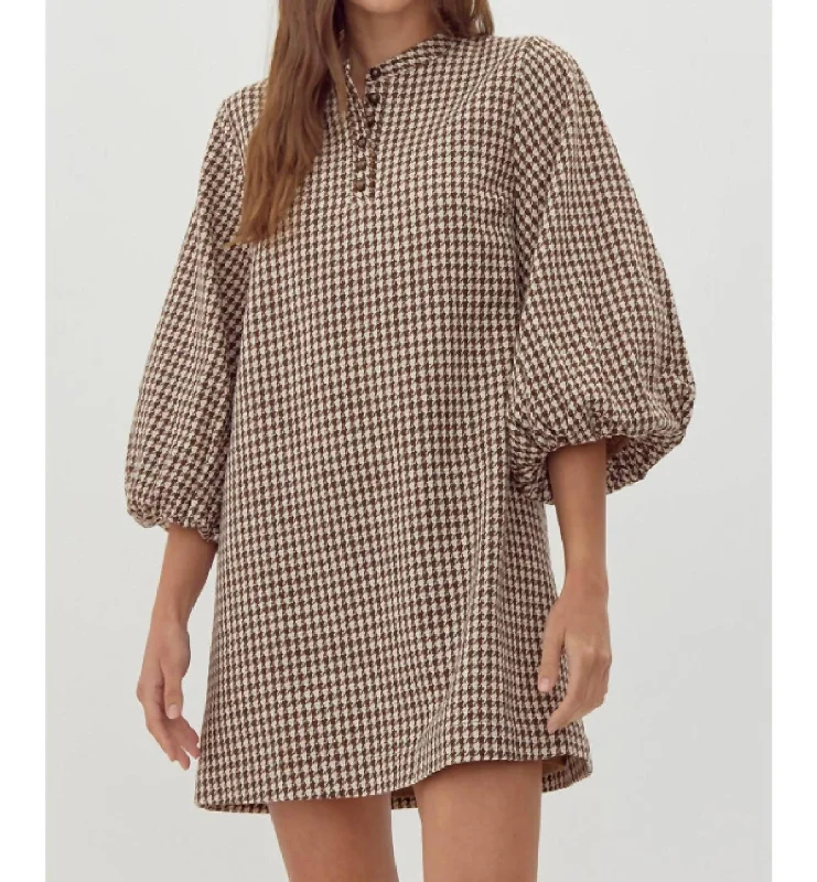 Tide Tweed Dress In Coffee
