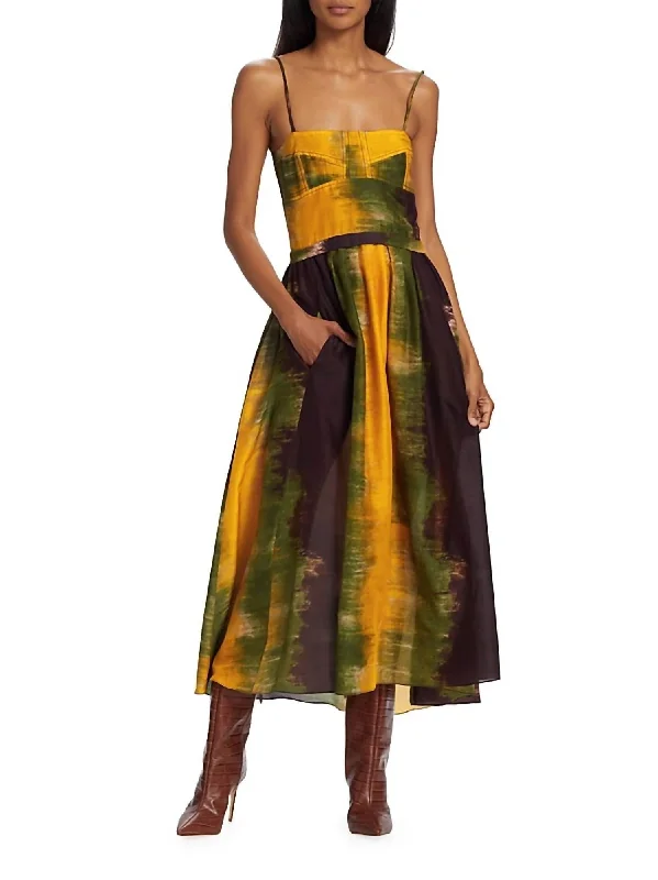 Amazonas Maive Midi Dress In Yellow Ombre Trendy Shift Midi Dress