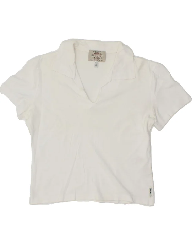 ARMANI JEANS Womens Polo Shirt UK 16 Large White Cotton Soft Flowing Short Shirt