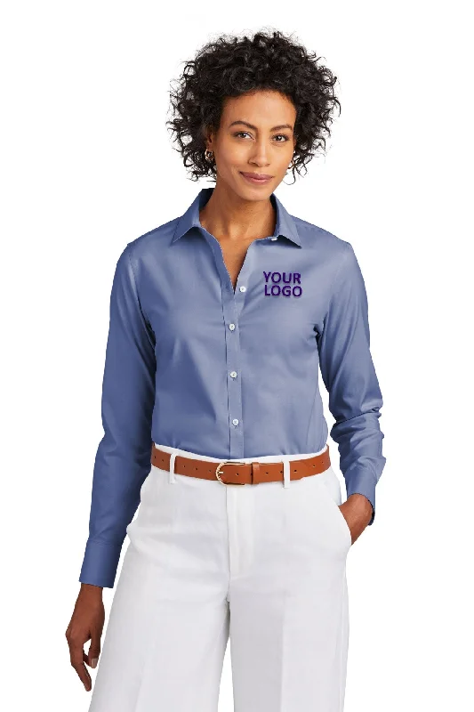 Brooks Brothers Womens Wrinkle-Free Stretch Pinpoint Shirt, Cobalt Blue Cozy Plain Short Sleeve Brooks Brothers Womens Wrinkle-Free Stretch Pinpoint Shirt, Cobalt Blue Cozy Plain Short Sleeve