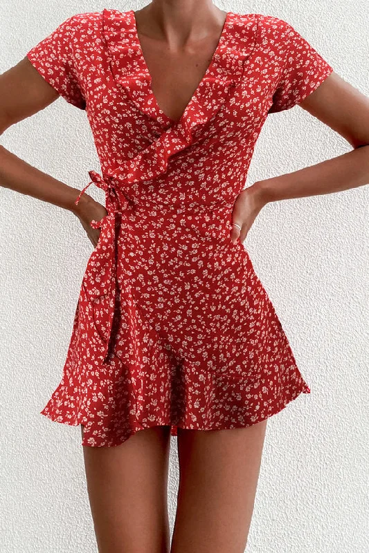 Carly Floral A-Line Mini Dress Fashionable Summer Mini Dress