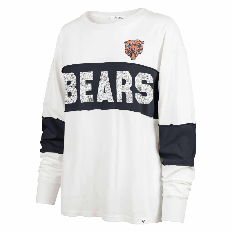 Chicago Bears 47 Brand Women's Sandstone Clubhouse Pride Taylor Longsleeve T Shirt Classic Solid Short Shirt Chicago Bears 47 Brand Women's Sandstone Clubhouse Pride Taylor Longsleeve T Shirt Classic Solid Short Shirt