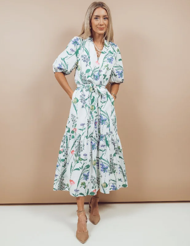 Clove Garden Midi Dress Trendy Flared Sleeve Midi Dress