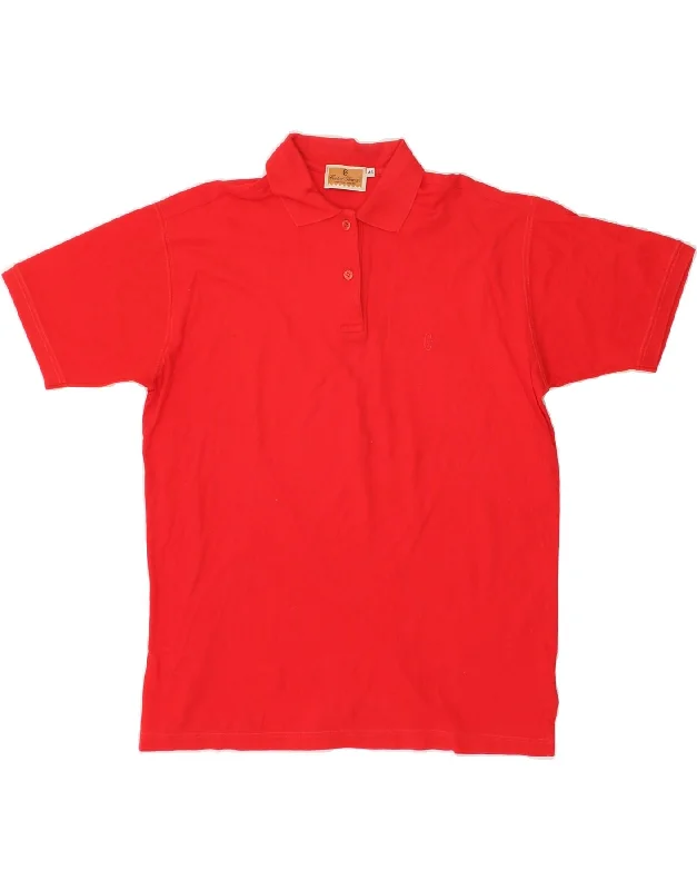 CONTE OF FLORENCE Womens Polo Shirt IT 48 XL Red Trendy Turtleneck Short Shirt