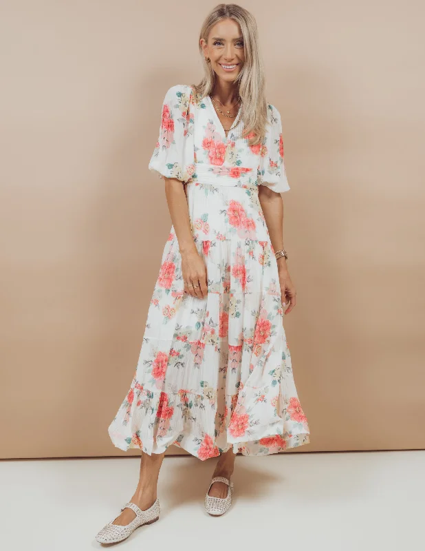 Floral Fantasy Midi Dress Trendy Boho Midi Dress