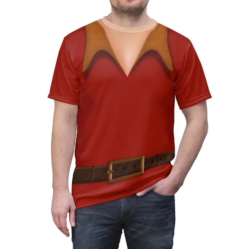 Gaston Shirt, Beauty and the Beast Costume Fashionable Plaid Short Sleeve