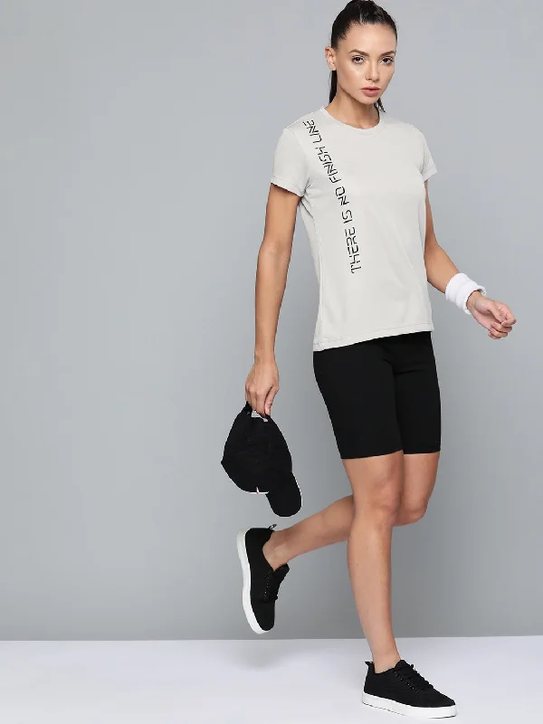 HRX By Hrithik Roshan Running Women Wet Weather Rapid-Dry Typography Tshirts Classic Denim Short Sleeve HRX By Hrithik Roshan Running Women Wet Weather Rapid-Dry Typography Tshirts Classic Denim Short Sleeve