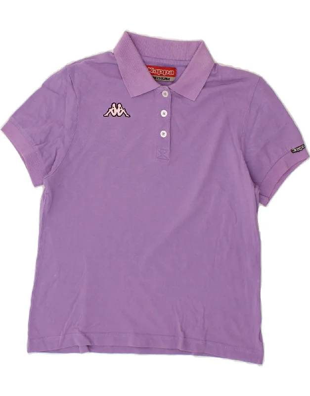 KAPPA Womens Polo Shirt UK 14 Medium Purple Fashionable Tied Short Sleeve