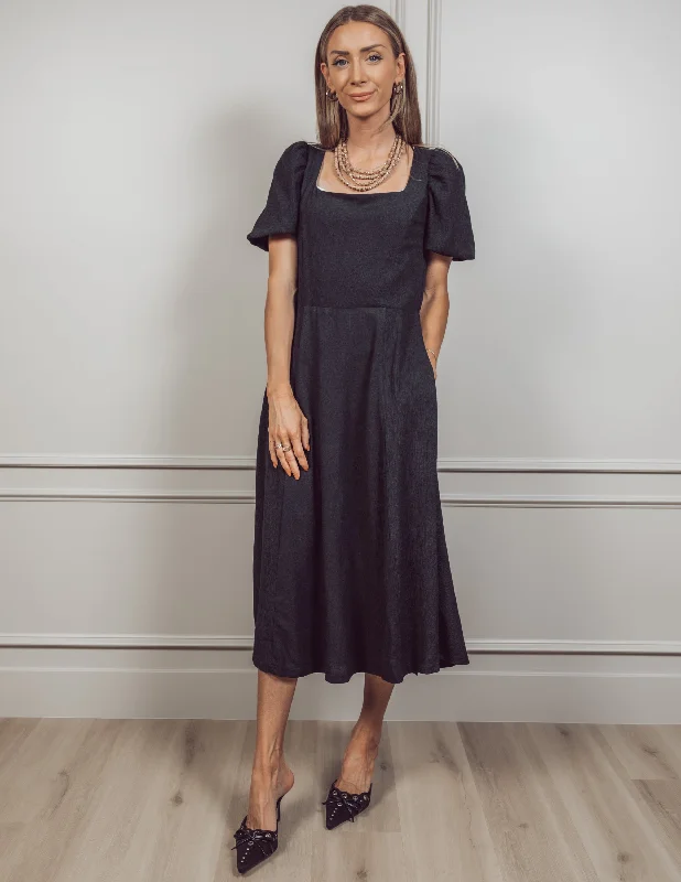 Kimberly Midi Dress Comfortable Denim Midi Dress