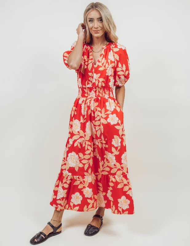 Lilo Tropics Midi Dress Stylish Midi Dress with Cuffs