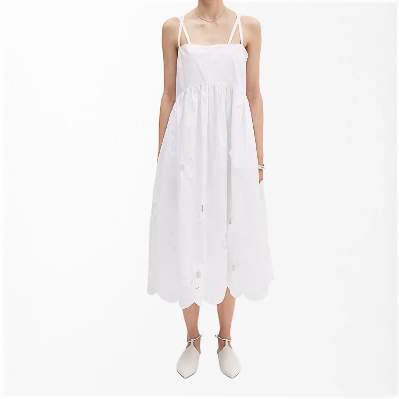 MEIMEIJ - COTTON MIDI DRESS Elegant V-Neck Midi Dress