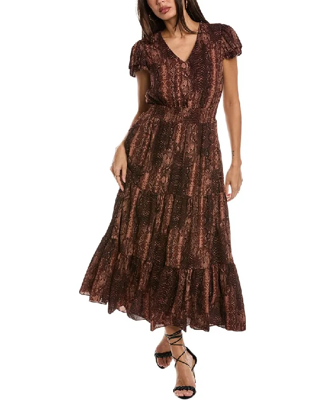 Nanette Nanette Lepore Tiered Midi Dress Elegant Velvet Midi Dress