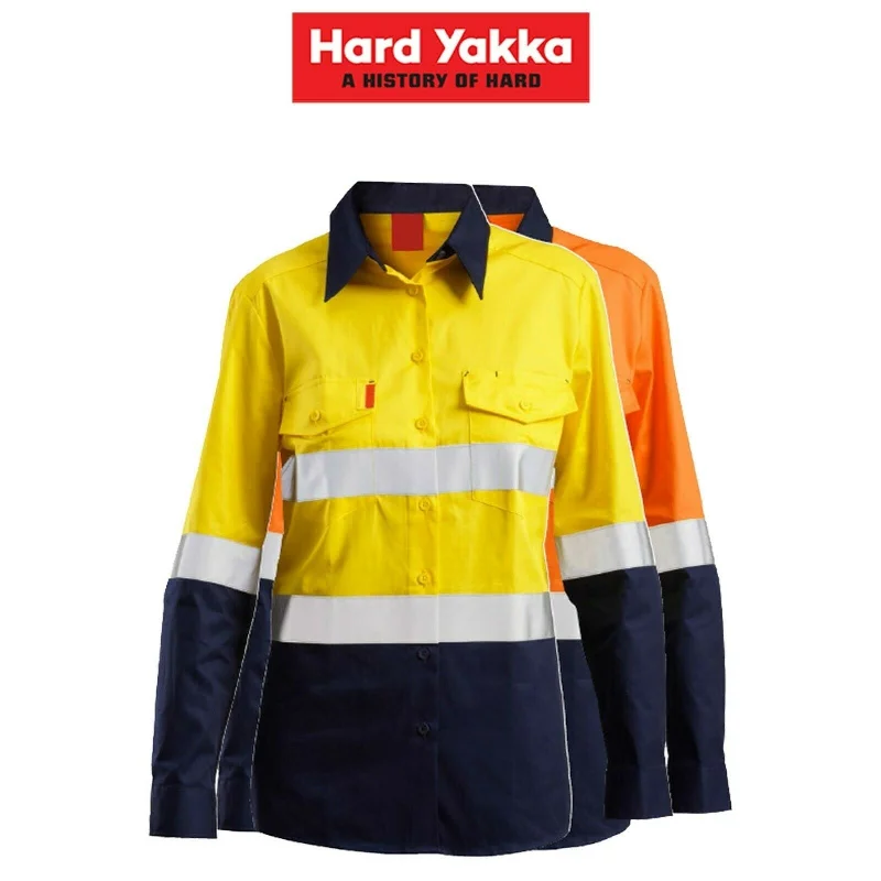 Womens Hard Yakka Hi-Vis Shirt Light Weight Vent Taped Modern Fit Y08805 Chic Silk Short Sleeve Shirt Womens Hard Yakka Hi-Vis Shirt Light Weight Vent Taped Modern Fit Y08805 Chic Silk Short Sleeve Shirt