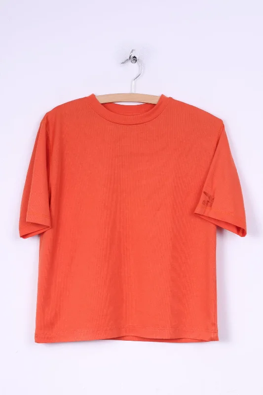 Salewa Womens  S T- Shirt Crew Orange Short Sleeve Summer Top Outdoor Cozy Linen Short Shirt