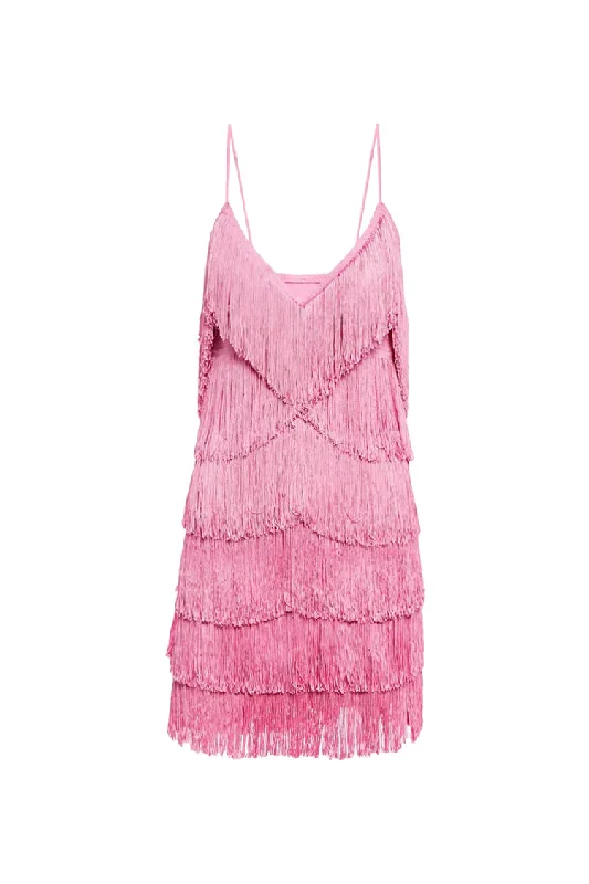 Sexy V Neck Spaghetti Strap Layered Fringe Flapper Bodycon Party Mini Dress Comfortable Off-Shoulder Mini Dress