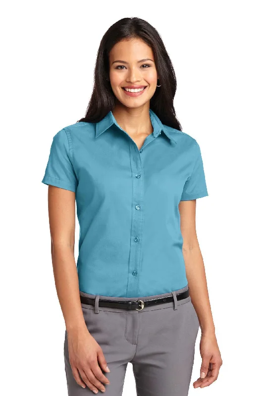 Port Authority Ladies Short Sleeve Easy Care Shirt. L508 Elegant Lace-Trimmed Short Shirt Port Authority Ladies Short Sleeve Easy Care Shirt. L508 Elegant Lace-Trimmed Short Shirt