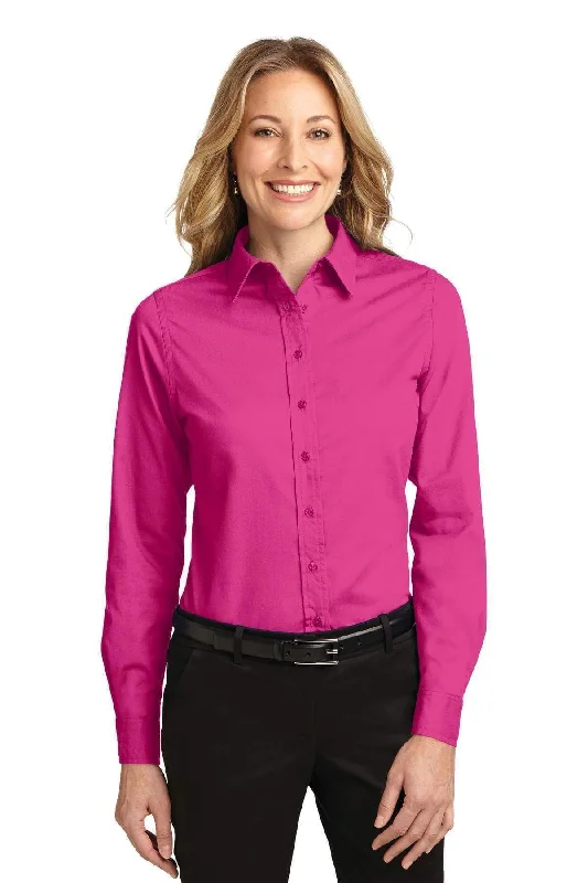 Port Authority Ladies Long Sleeve Easy Care Shirt. L608 Trendy Button-Front Short Sleeve Port Authority Ladies Long Sleeve Easy Care Shirt. L608 Trendy Button-Front Short Sleeve
