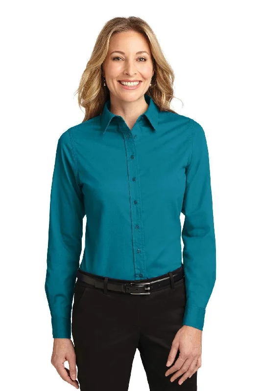 Port Authority Ladies Long Sleeve Easy Care Shirt. L608 Elegant Lace-Trimmed Short Shirt Port Authority Ladies Long Sleeve Easy Care Shirt. L608 Elegant Lace-Trimmed Short Shirt
