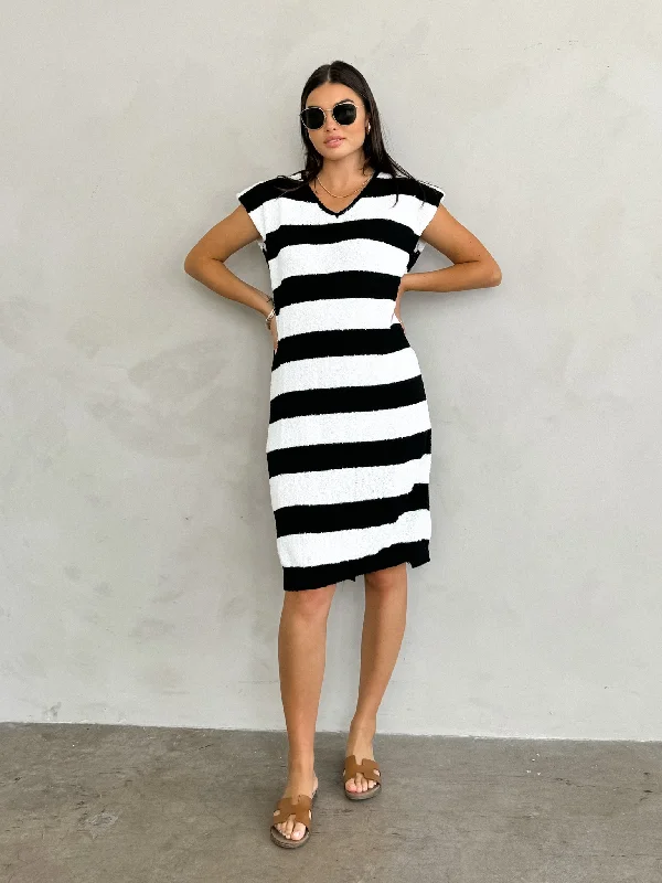 Catalina Striped Midi Dress - Final Sale Cozy Tie-Dye Midi Dress