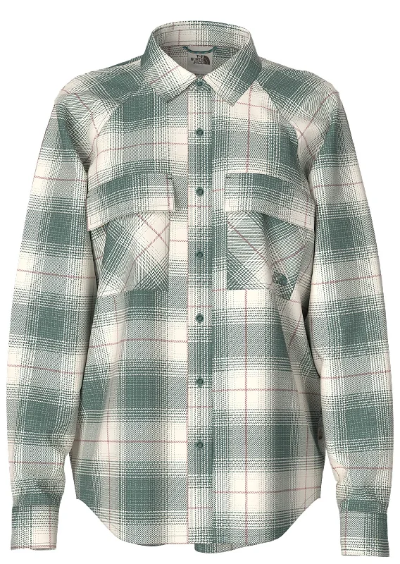 The North Face Women's Set Up Camp Flannel Button Up Shirt Trendy Button-Front Short Sleeve