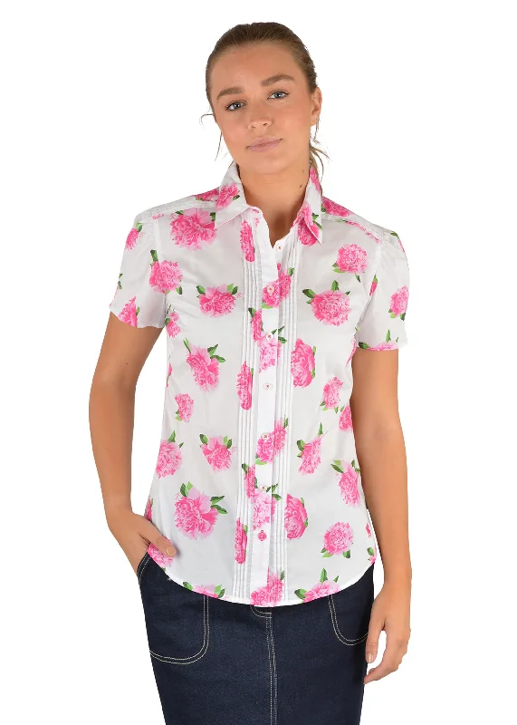 Thomas Cook Ladies Annie Pin Tuck Short Sleeve Shirt - T2S2113041 Casual Button-Up Short Tee Thomas Cook Ladies Annie Pin Tuck Short Sleeve Shirt - T2S2113041 Casual Button-Up Short Tee