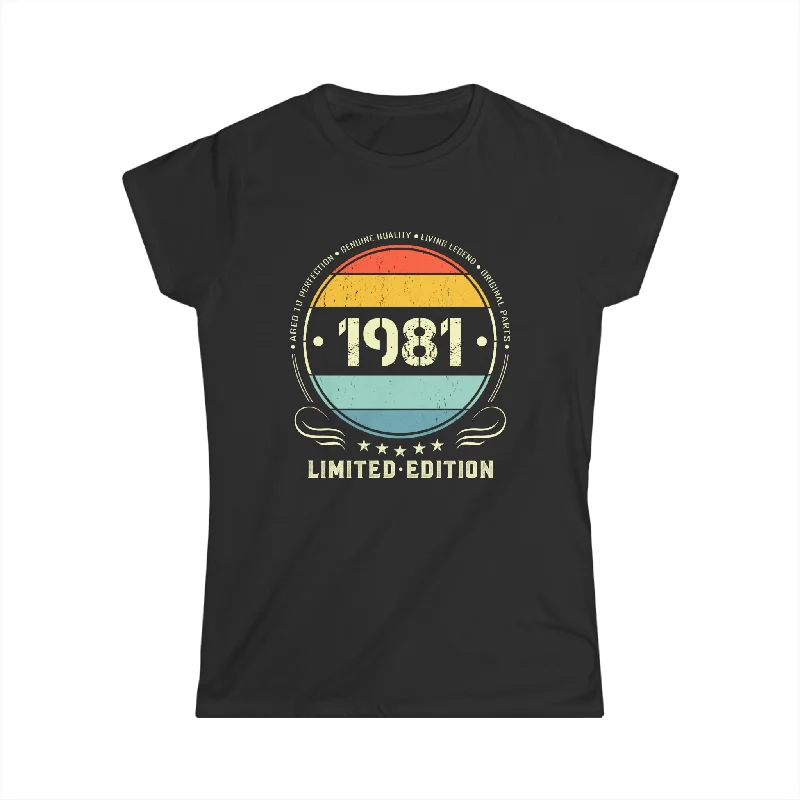 Vintage 1981 Limited Edition 1981 Birthday Shirts for Women Womens Shirt Soft Silk Short Sleeve Vintage 1981 Limited Edition 1981 Birthday Shirts for Women Womens Shirt Soft Silk Short Sleeve