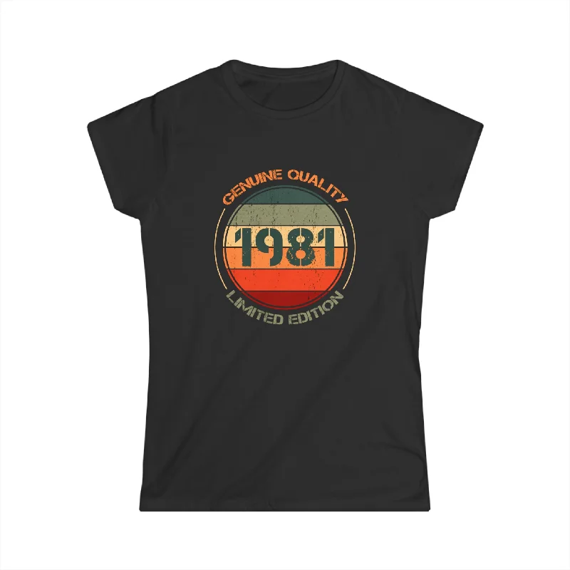 Vintage 1981 T Shirts for Women Retro Funny 1981 Birthday Womens T Shirt Trendy Print Short Sleeve Vintage 1981 T Shirts for Women Retro Funny 1981 Birthday Womens T Shirt Trendy Print Short Sleeve