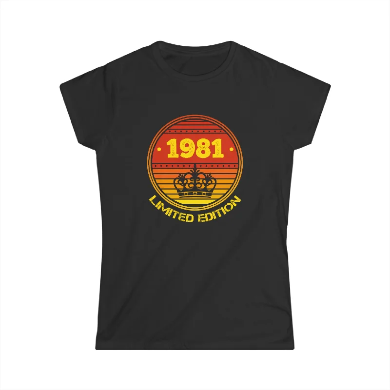 Vintage 1981 TShirt Women Limited Edition BDay 1981 Birthday Womens T Shirts Casual Loose Short Sleeve Vintage 1981 TShirt Women Limited Edition BDay 1981 Birthday Womens T Shirts Casual Loose Short Sleeve