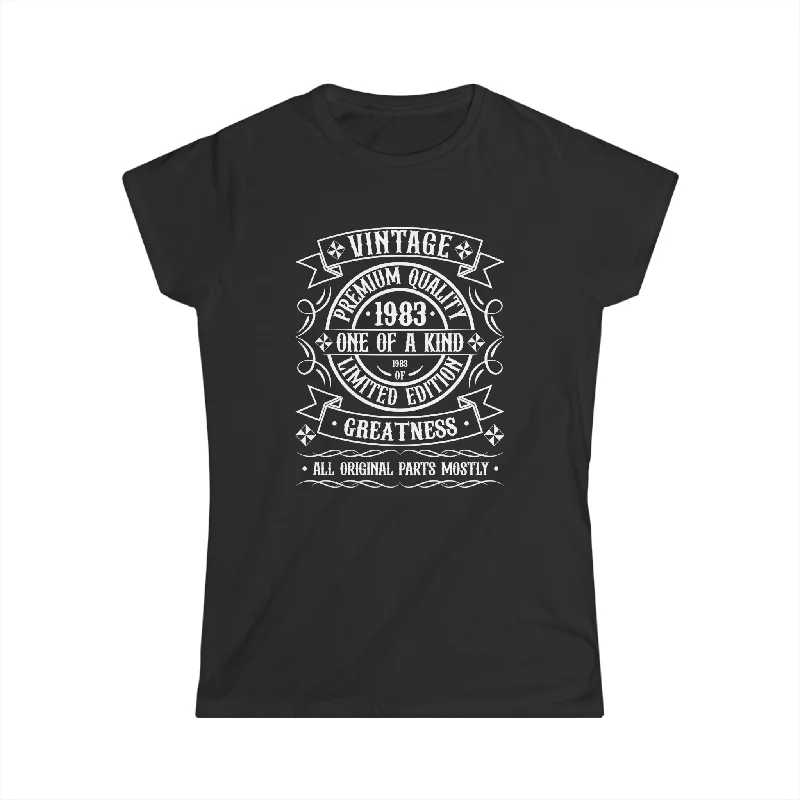 Vintage 1983 T Shirts for Women Retro Funny 1983 Birthday Womens Shirts Relaxed Button-Down Short Shirt Vintage 1983 T Shirts for Women Retro Funny 1983 Birthday Womens Shirts Relaxed Button-Down Short Shirt