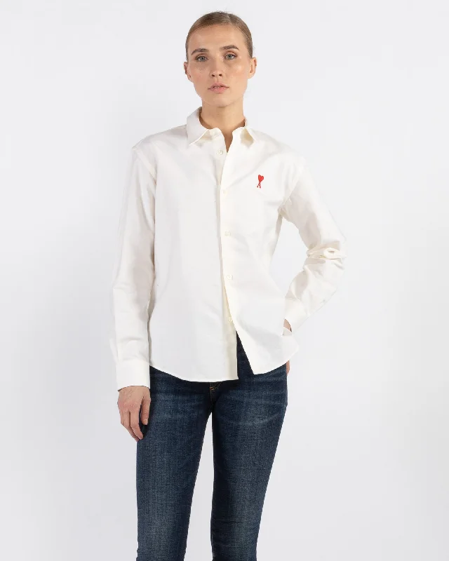 Tonal De Coeur Shirt Fashionable Pleated Short Shirt