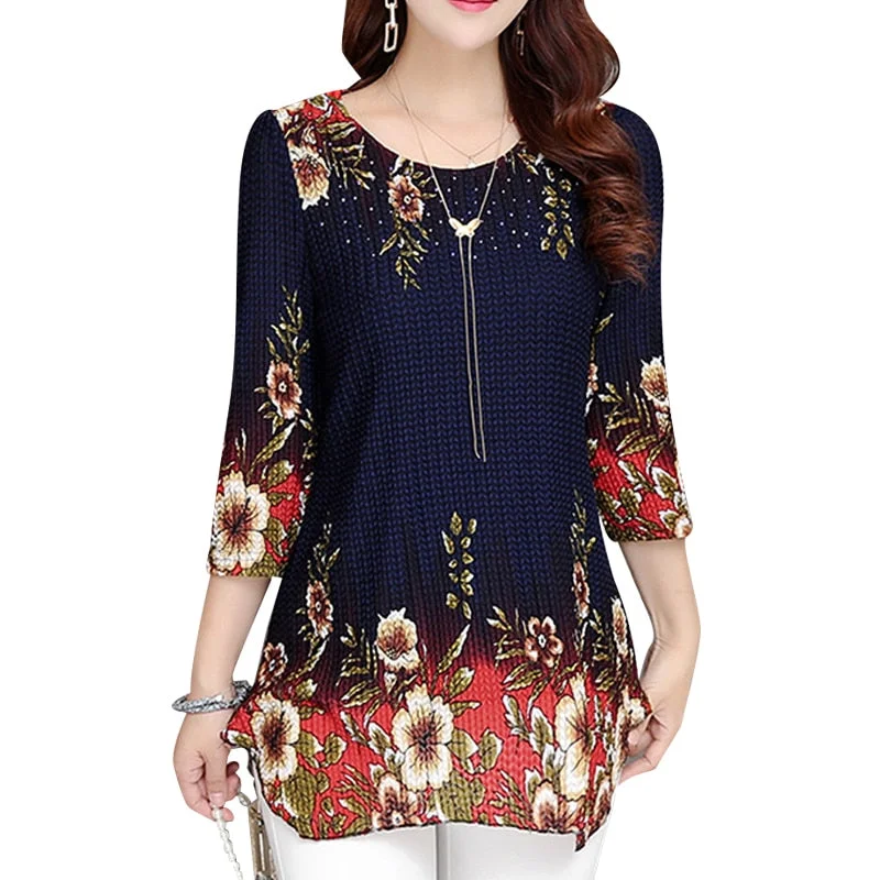 Women Tops 2020 New Blouse shirt Plus size 4XL Casual Blue Red Women's Clothing O-neck floral Print Feminine Tops blusas 993D Modern Casual Short Sleeve Women Tops 2020 New Blouse shirt Plus size 4XL Casual Blue Red Women's Clothing O-neck floral Print Feminine Tops blusas 993D Modern Casual Short Sleeve