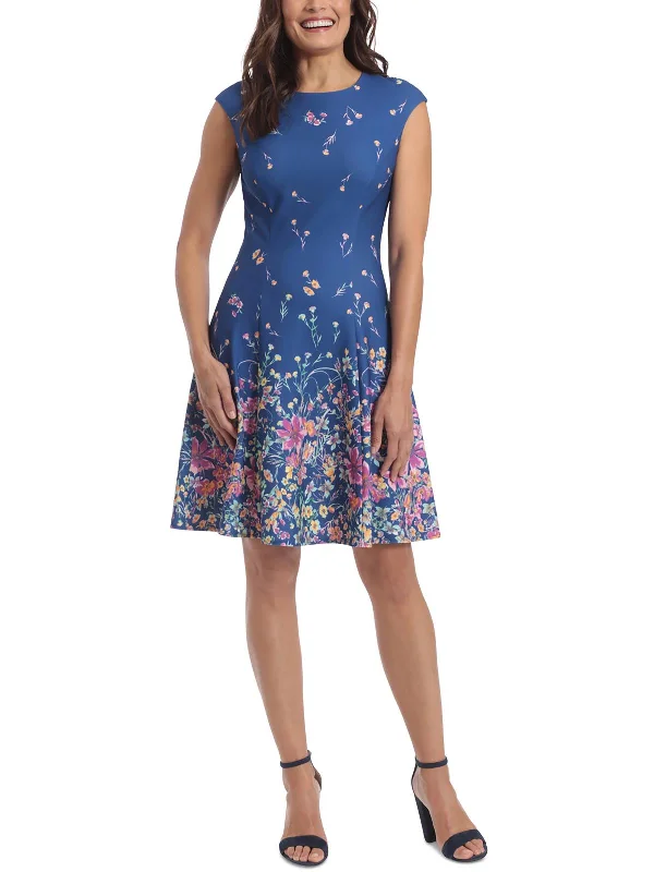 Womens Floral Print Crepe Midi Dress Elegant Satin Slip Midi Dress