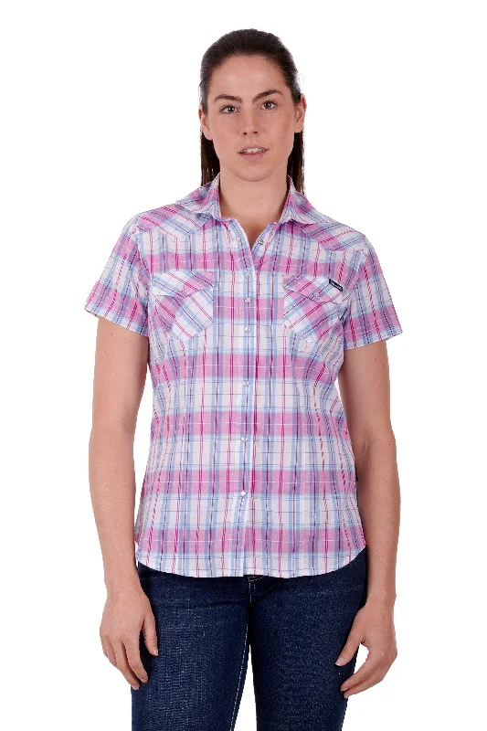 Wrangler Ladies Sanda S/S Shirt - Multi - X3S2132507 Elegant Lace-Trimmed Short Shirt Wrangler Ladies Sanda S/S Shirt - Multi - X3S2132507 Elegant Lace-Trimmed Short Shirt