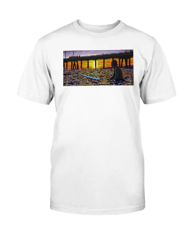 A Surfer's Moment of Zen - Unisex T-Shirt Hooded Caped Shawl Collar