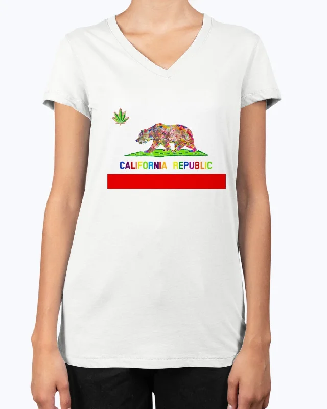 California Love - V Neck Tee Layered Multi-layer Single Layer