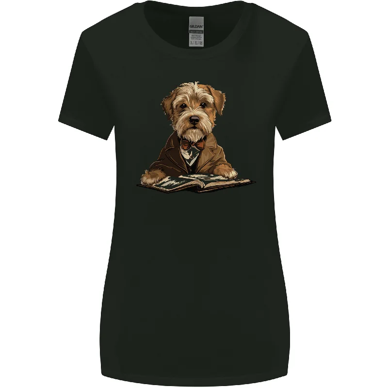 A Dog Reading a Book Womens Wider Cut T-Shirt Front Pockets Side Pockets Patch Pockets A Dog Reading a Book Womens Wider Cut T-Shirt Front Pockets Side Pockets Patch Pockets