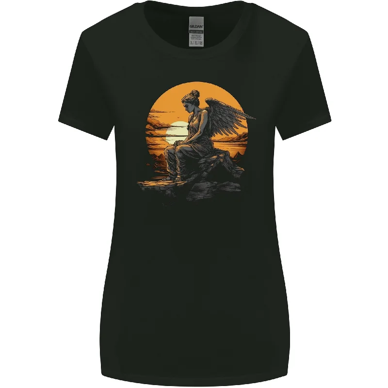A Fallen Angel Sunset Fantasy Womens Wider Cut T-Shirt Anti-Pilling Machine Wash Handmade A Fallen Angel Sunset Fantasy Womens Wider Cut T-Shirt Anti-Pilling Machine Wash Handmade