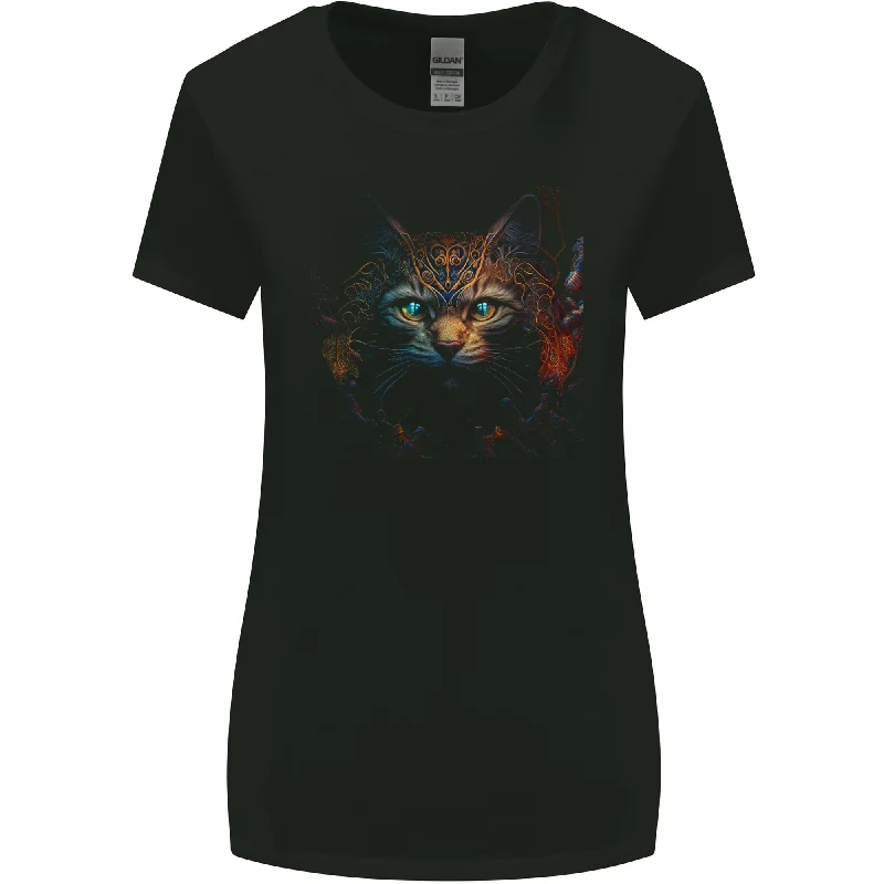 A Fantasy Cat With Cool Colours 4 Womens Wider Cut T-Shirt Lace Blend Ribbed Blend Corduroy Blend A Fantasy Cat With Cool Colours 4 Womens Wider Cut T-Shirt Lace Blend Ribbed Blend Corduroy Blend
